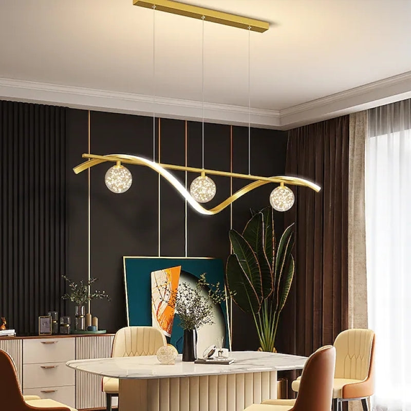 Graceful Arc Glass Globes Pendant Light