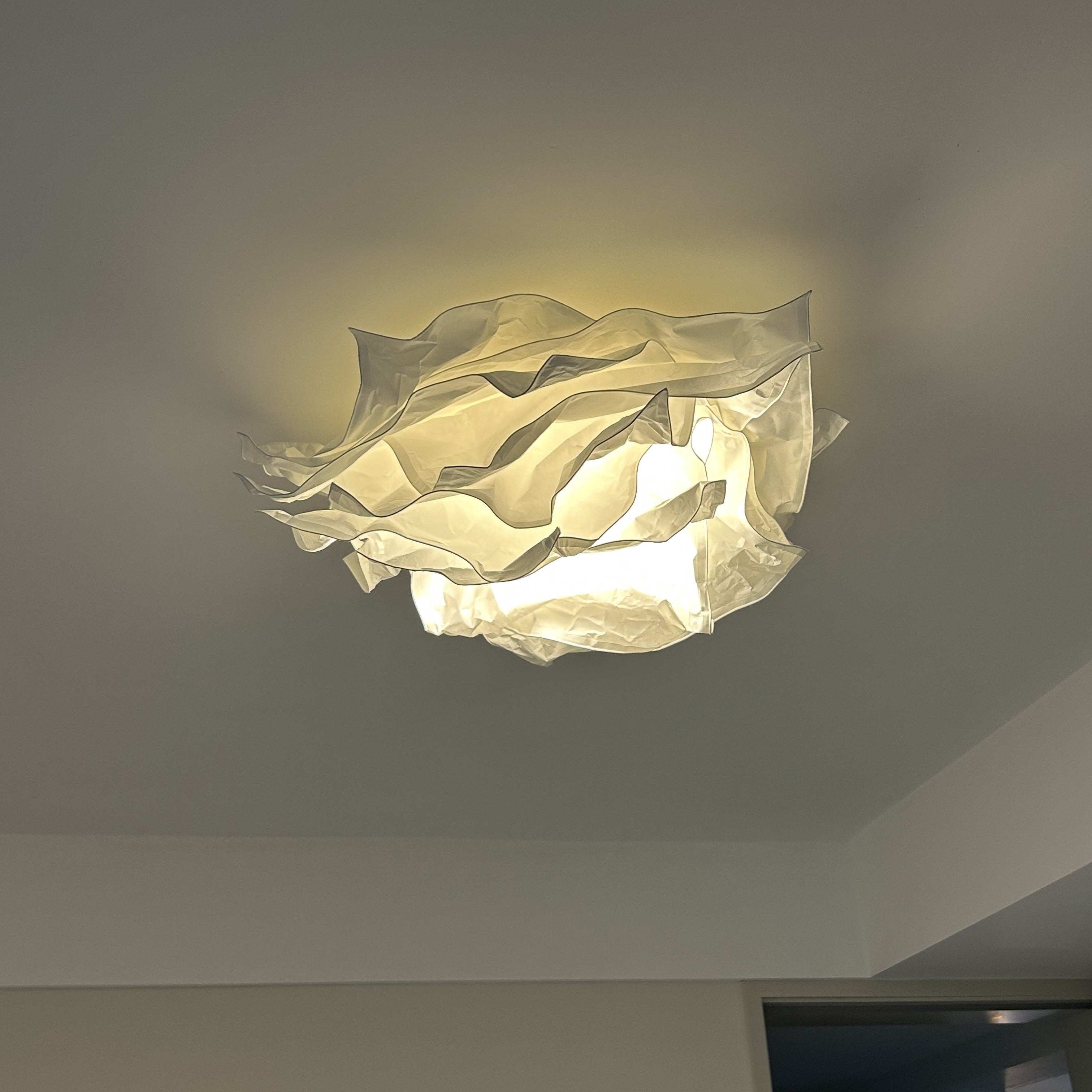 Floral Paper Flush Mount Ceiling Light For Study And Bedroom