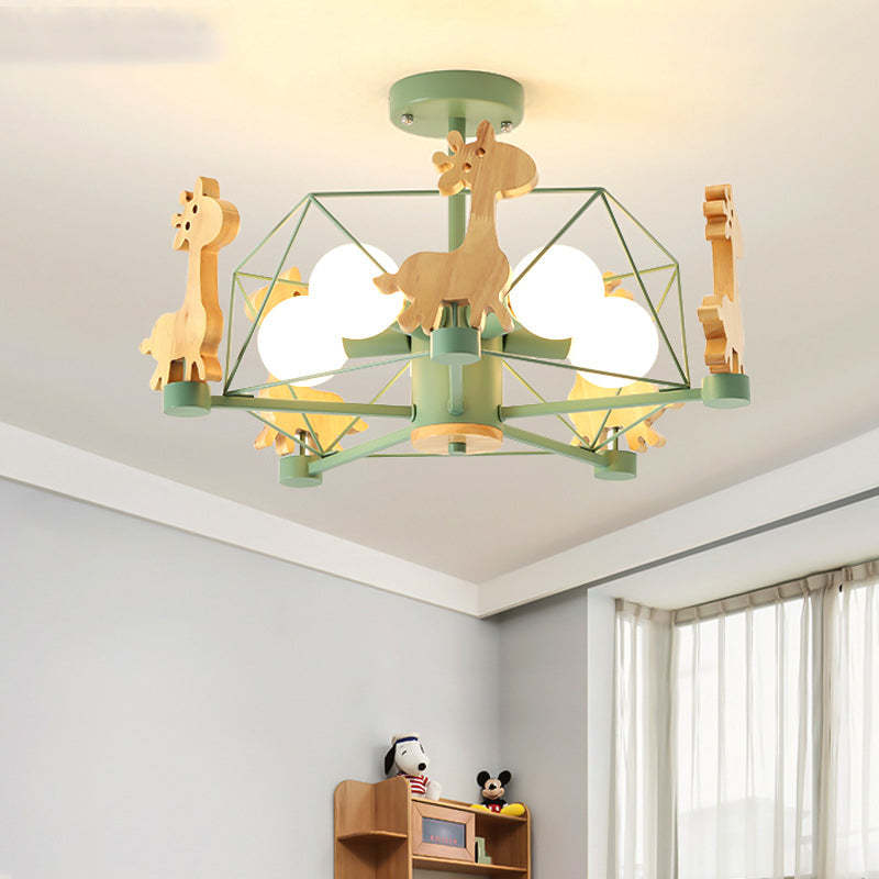 Giraffe Motif LED Flush Mount Ceiling Light