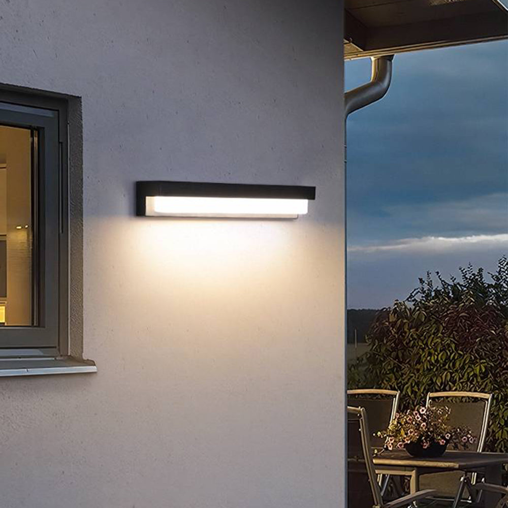 Minimalist Black Solar Linear Outdoor Wall Light