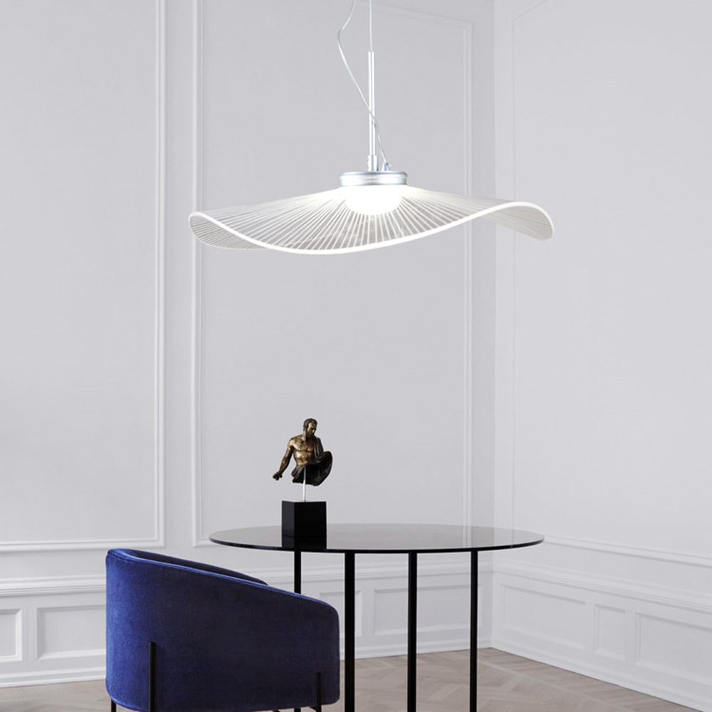 Lotus Leaf Metal Pendant Light With White Finish