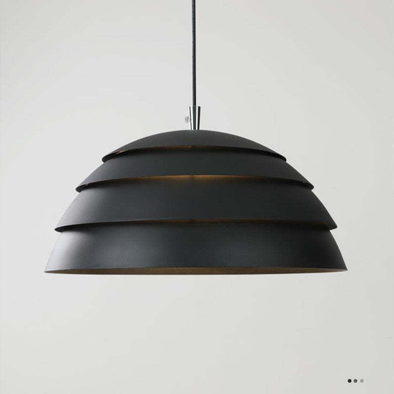 Semi Globe Metal Pendant Light With Warm Glow