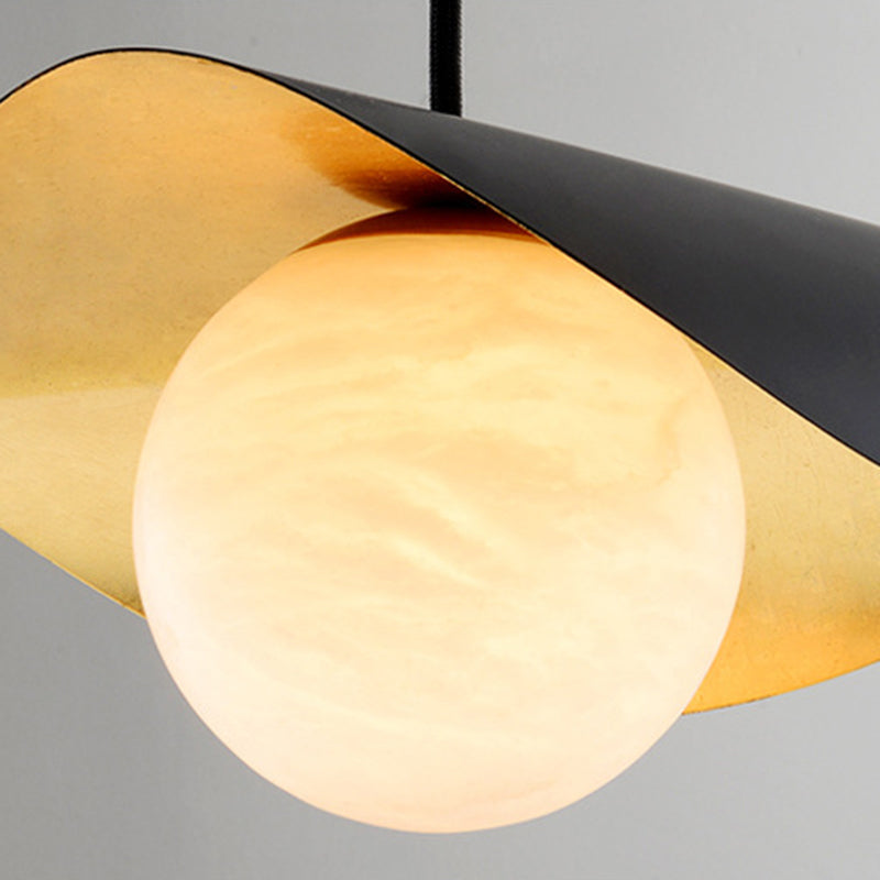 Suspension Pendante Nordique En Métal Et Marbre Noir Élégance Durable