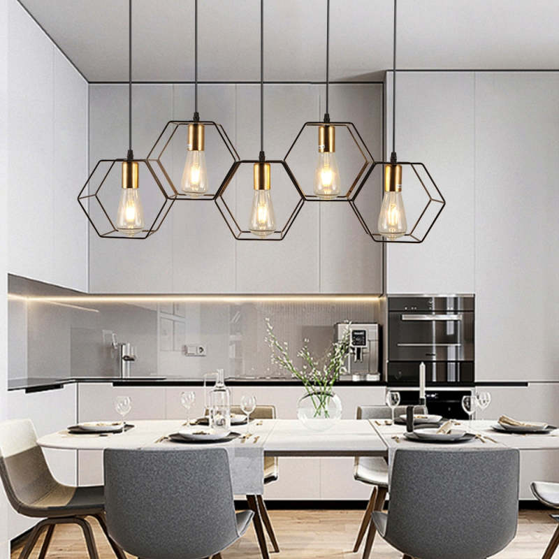 Black Finish Rustic Geometric Pendant Light For Ambient Glow