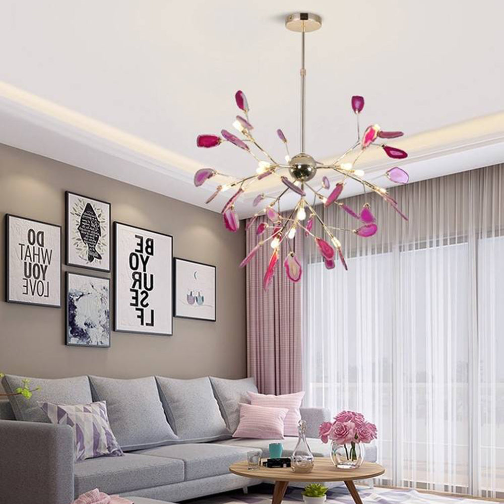 Floral Branch Semi-Flush Ceiling Light In Four Finishes