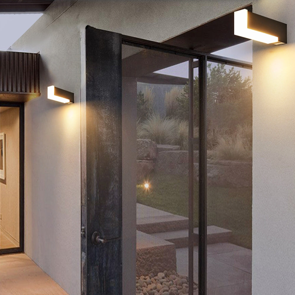 Geometric Outdoor Wall Light Black Metal And Acrylic