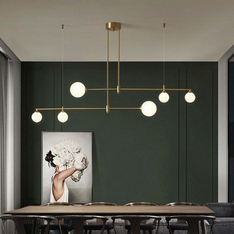 Copper Pendant Light With Golden Bubble Glass For Ambience