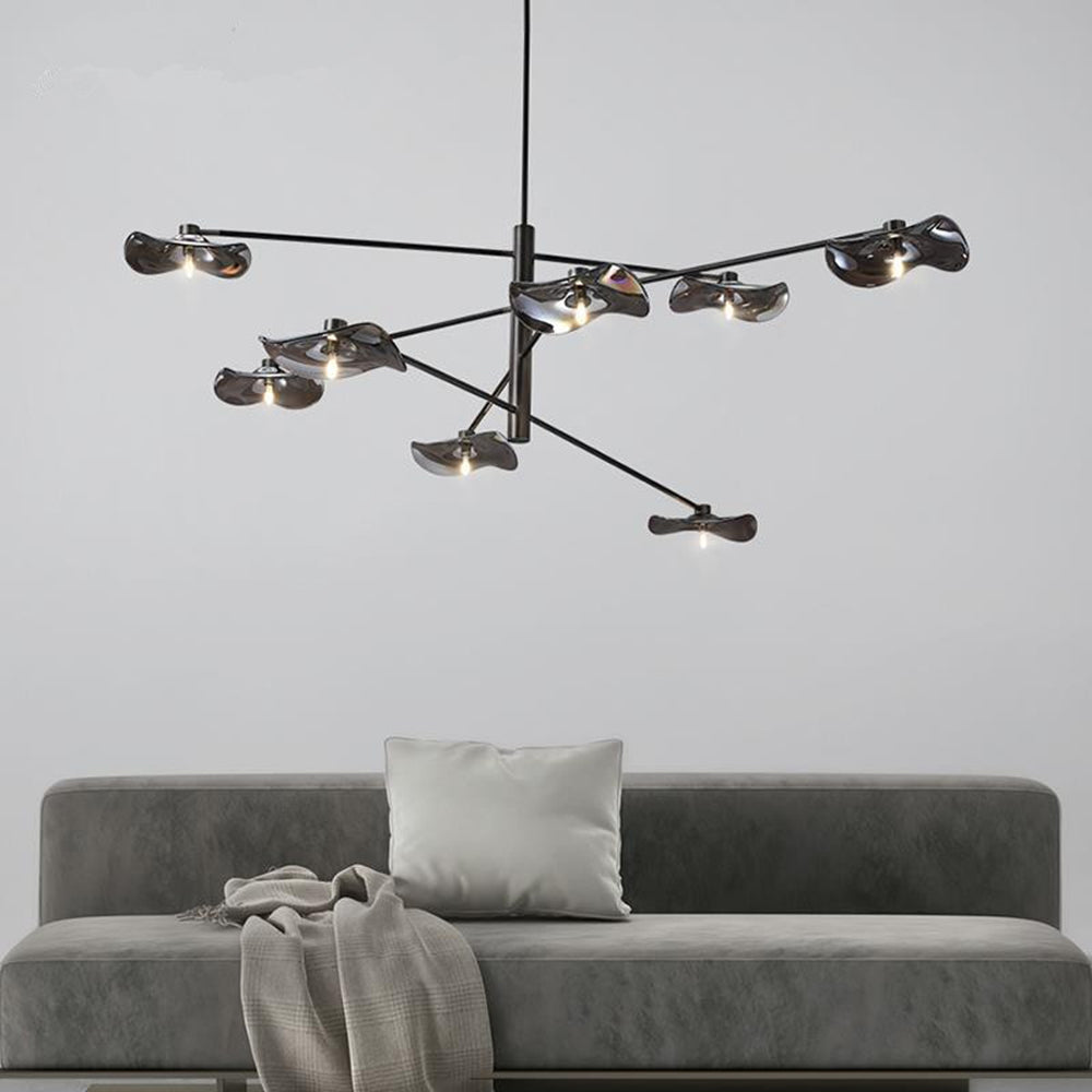 Black Metal Branch Pendant Light With Multicolor Glass Bulbs As Focal Point
