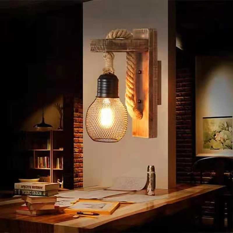 Solid Timber Wall Lamp For Hallways And Living Rooms