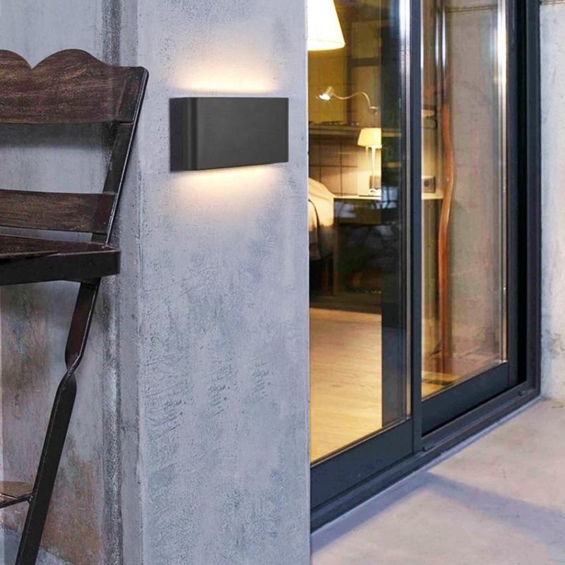 Modern Rectangular Outdoor Wall Light Waterproof Black And White