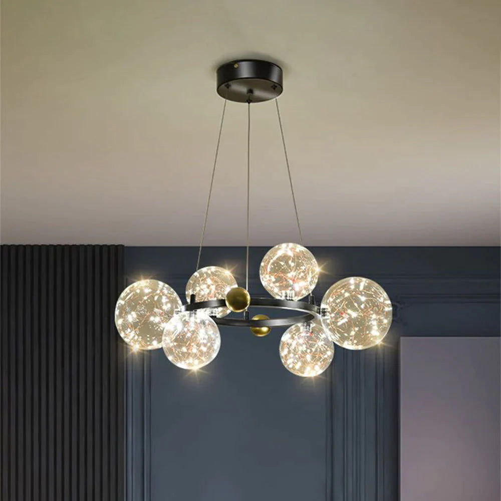 Art Deco Glass Pendant Light With Warm Glow