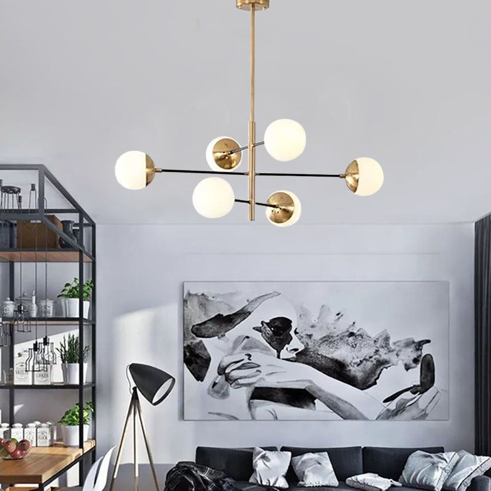 Nordic Globe Pendant Light With Warm Glow Gold Finish