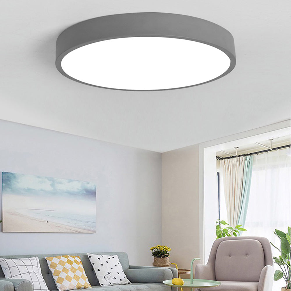 Aurora Round Flush Ceiling Light Multicolour Shade For Bedroom