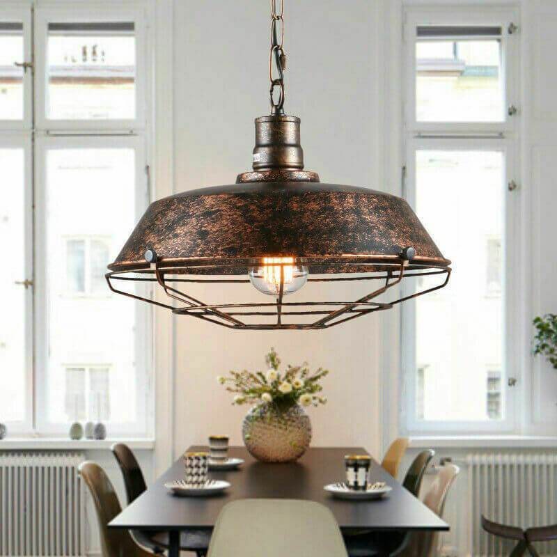 Industrial Pendant Light in Rustic Black for Indoor Outdoor