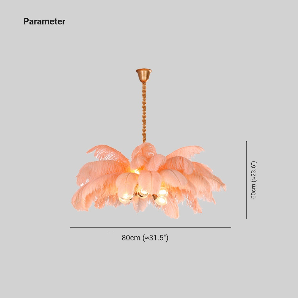Nordic Brass Feather Pendant Light for Warm Ambience