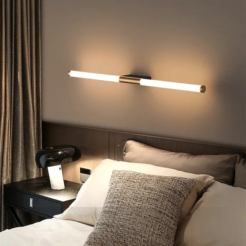 Gold Minimalist Linear Wall Light for Bathroom Mirrors