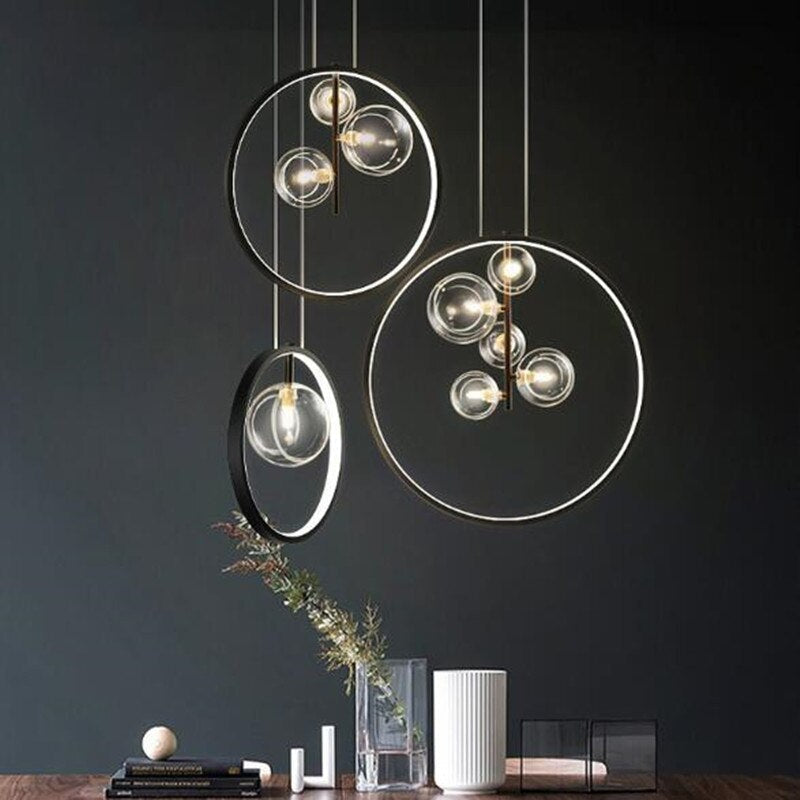 Glass Orb LED Pendant Light Energy Efficient For Dining