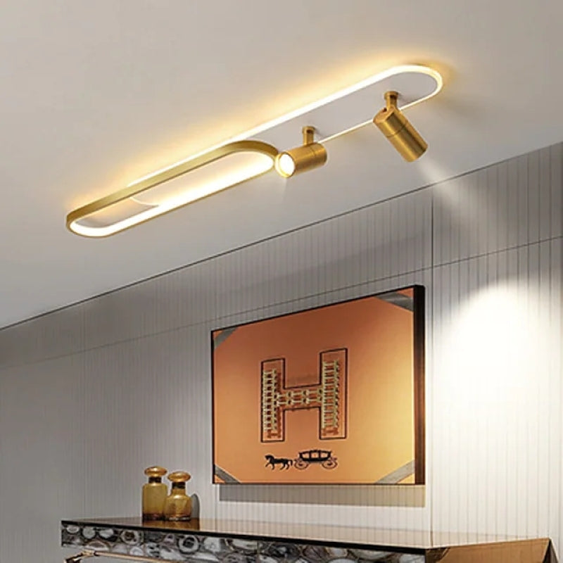 Contemporary Ceiling Spotlight In Black And Gold Finish