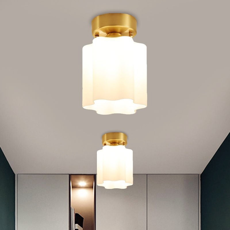 Brass Retro Flush Mount Ceiling Light For Bedroom Living Dining