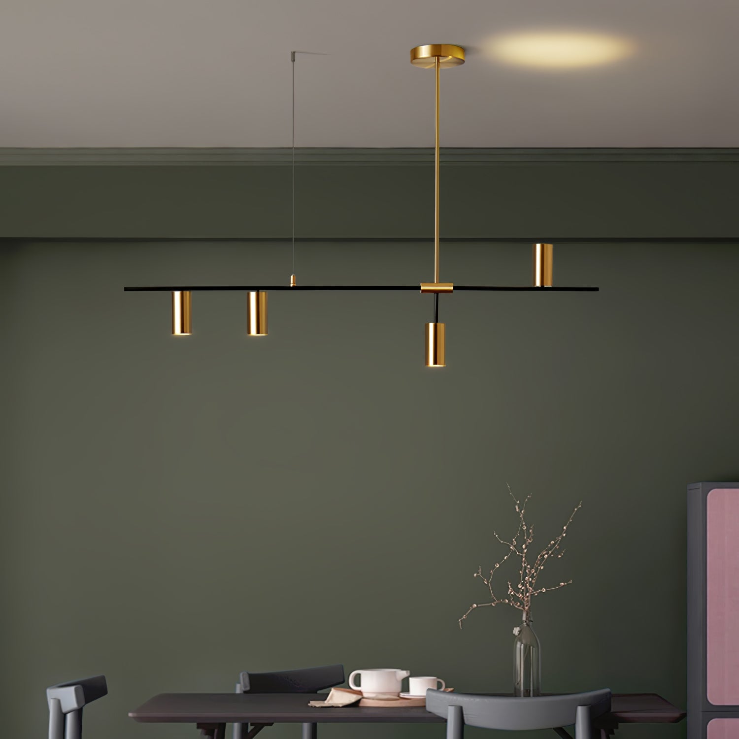 Linear Pendant Lights With Adjustable Height