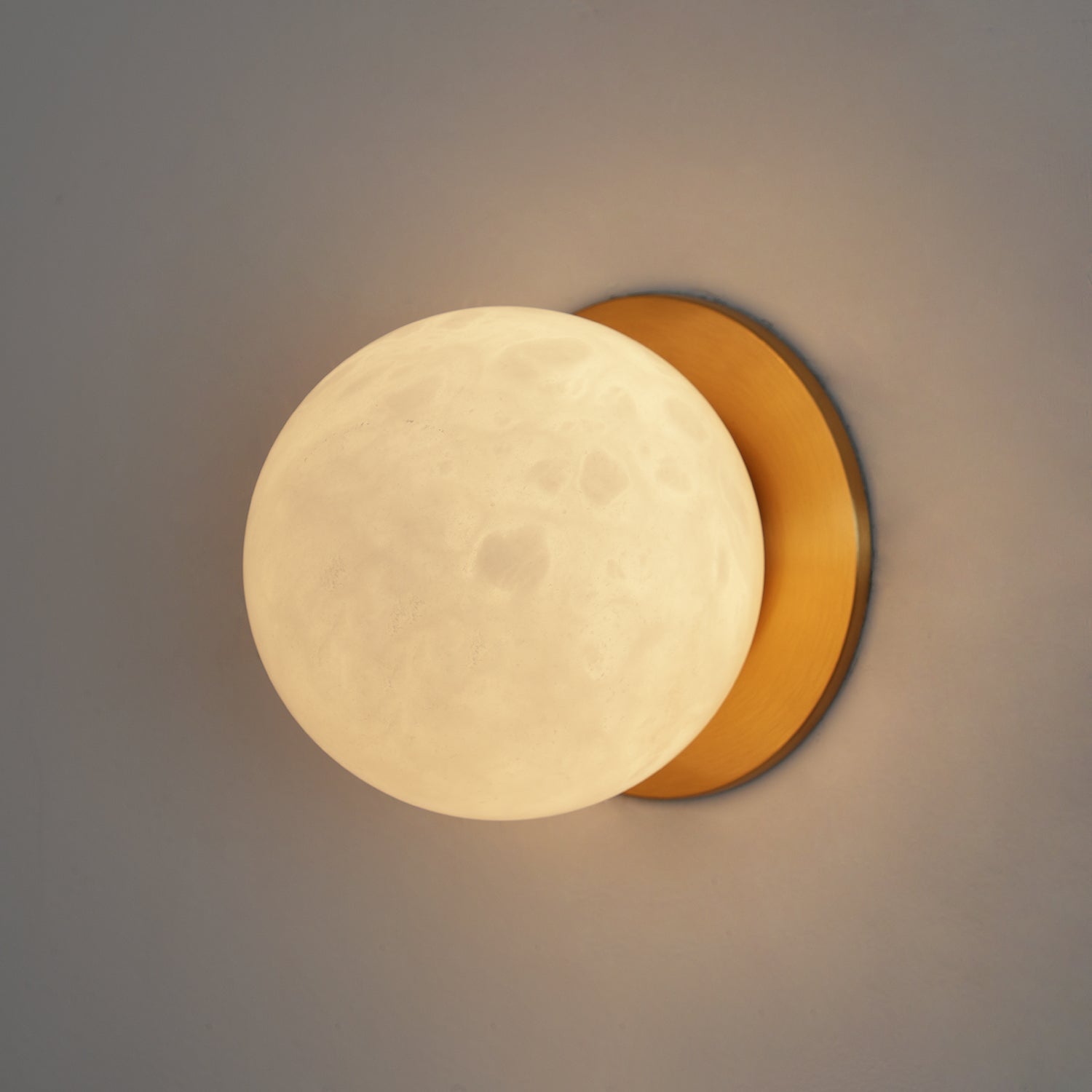 Alabaster Mini Orb Wall Lamp With Warm Glow