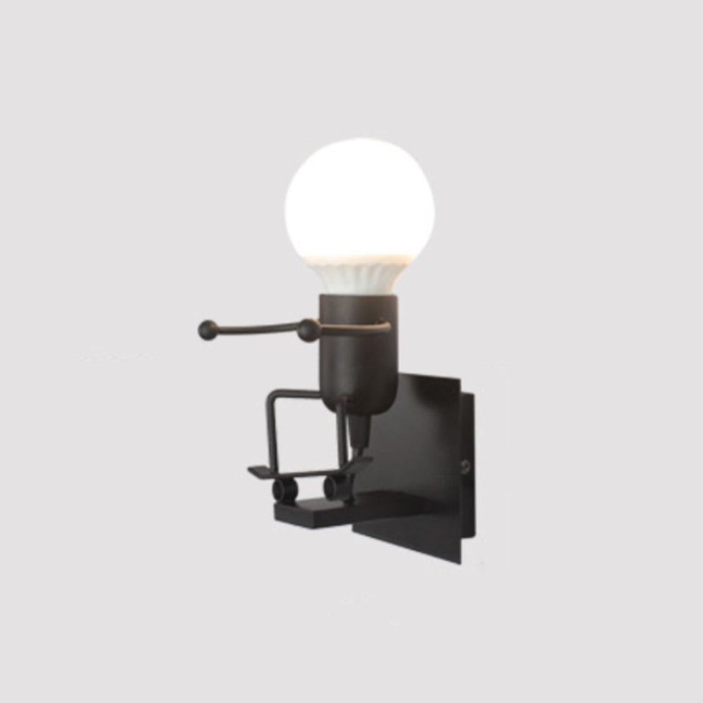 Modern Metal Wall Light With White And Black Finish For Living Room