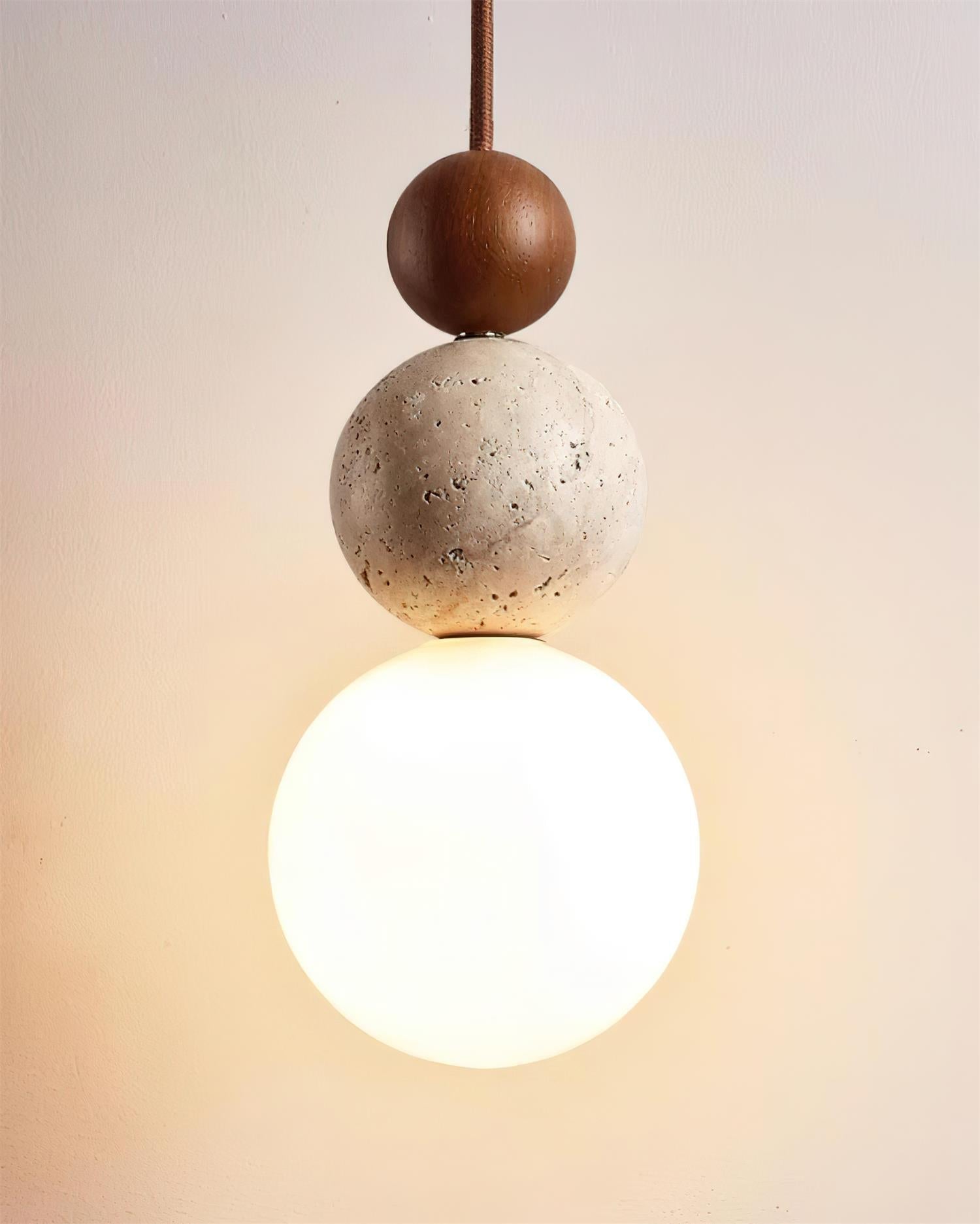 Dimmable Travertine Ball Pendant Lamp