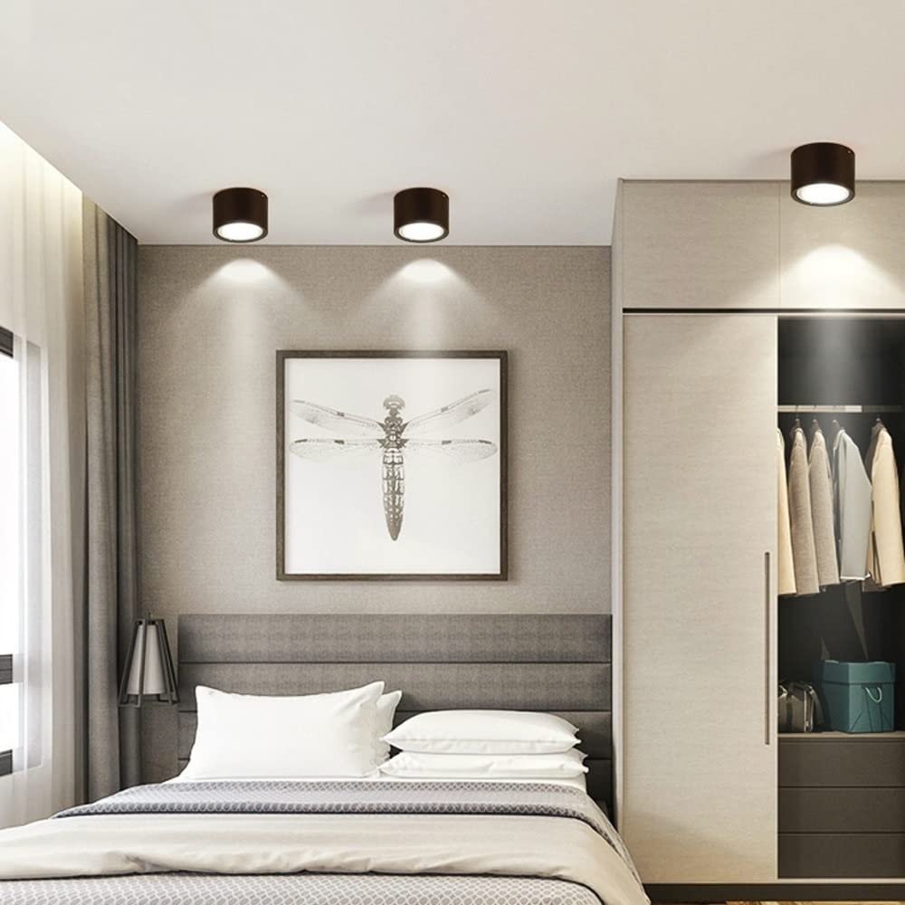 Modern Round Flush Mount Ceiling Light In White Wood Or Black Finish