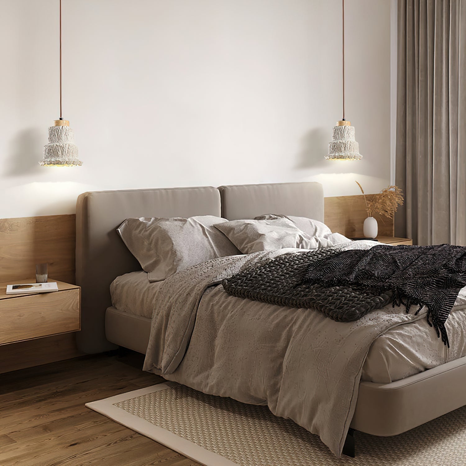 Layered Travertine Pendant Light For Warm Ambience