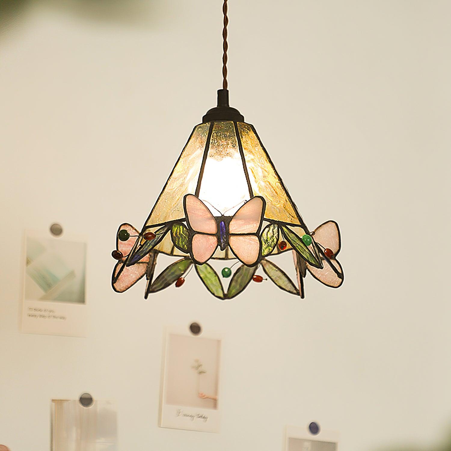 Stained Glass Pendant Light With Soft Warm Glow