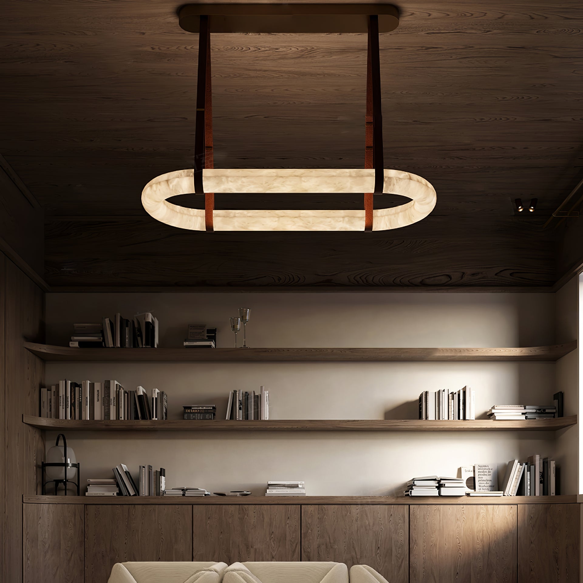 Alabaster Pendant Lamp With Soft Ambient Glow