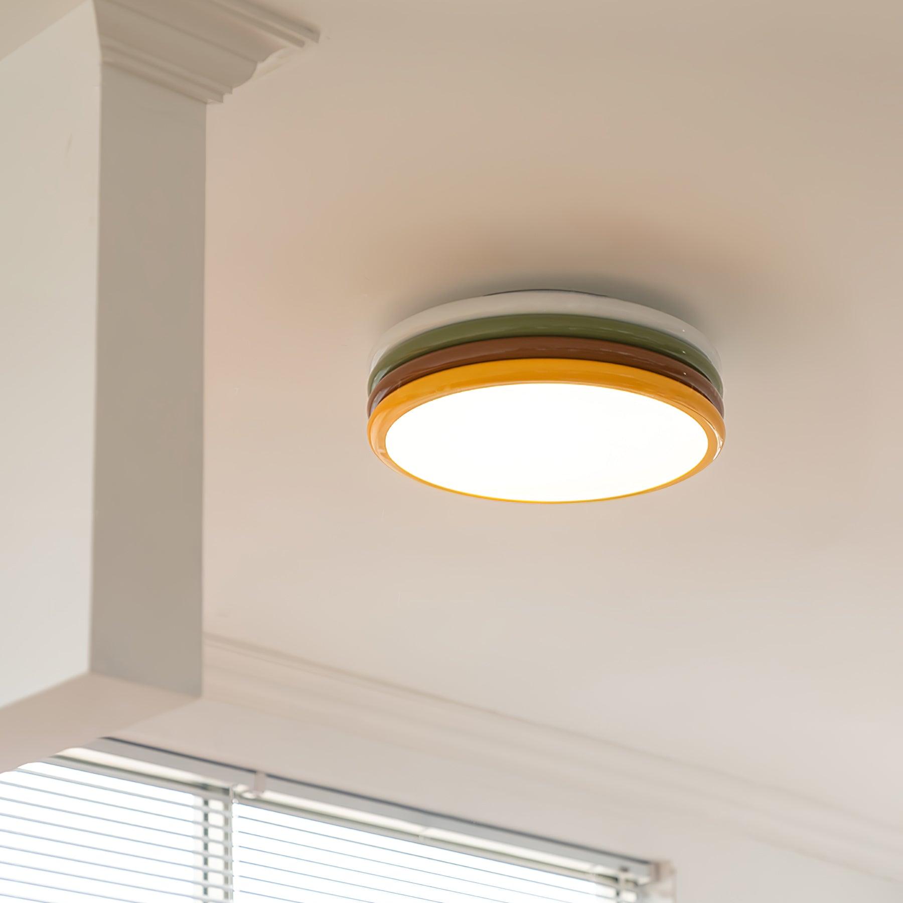 PrismStack Colour Ceiling Lamp With Warm Panel Accents