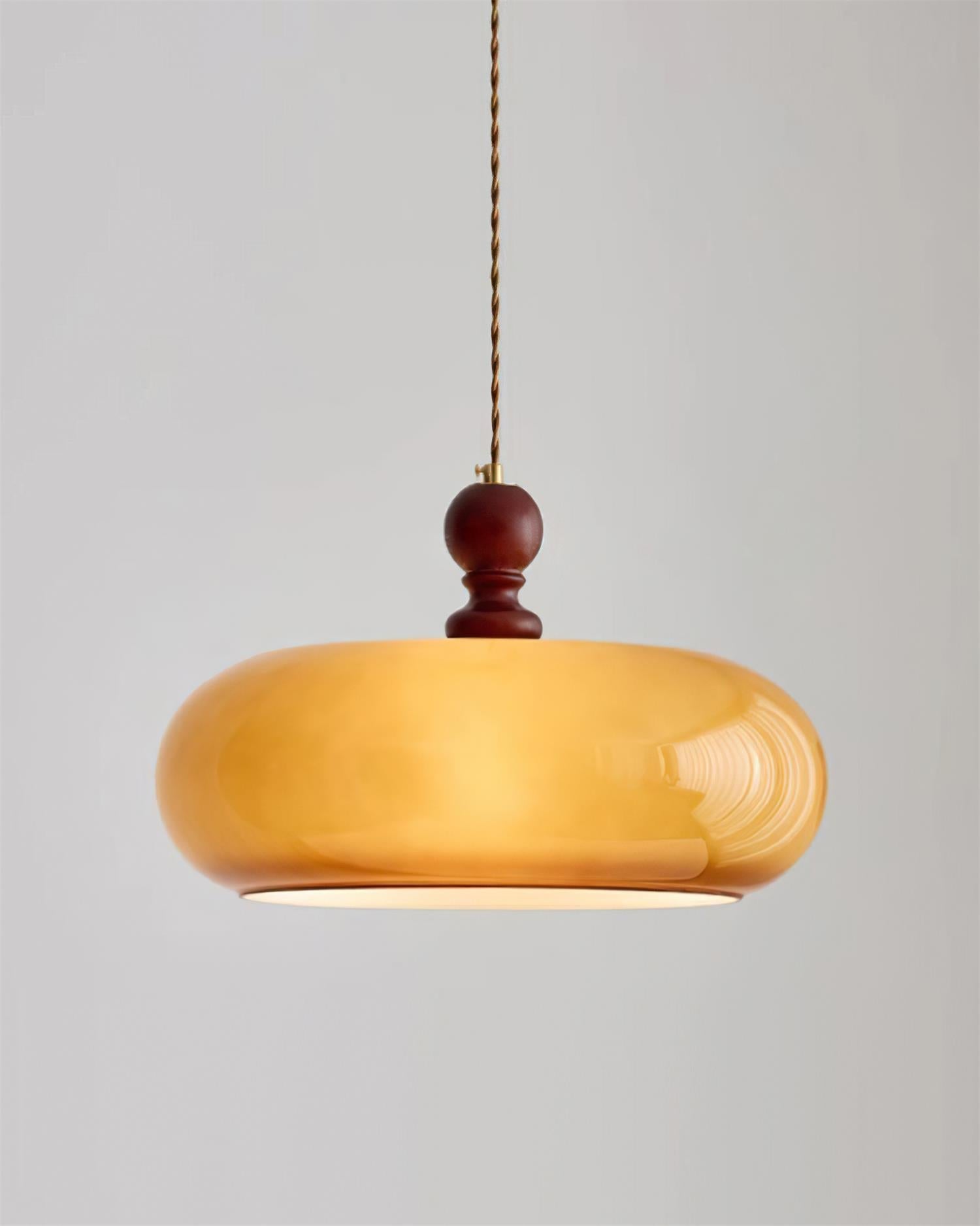 Amber Glass Pendant Light With Warm Glow