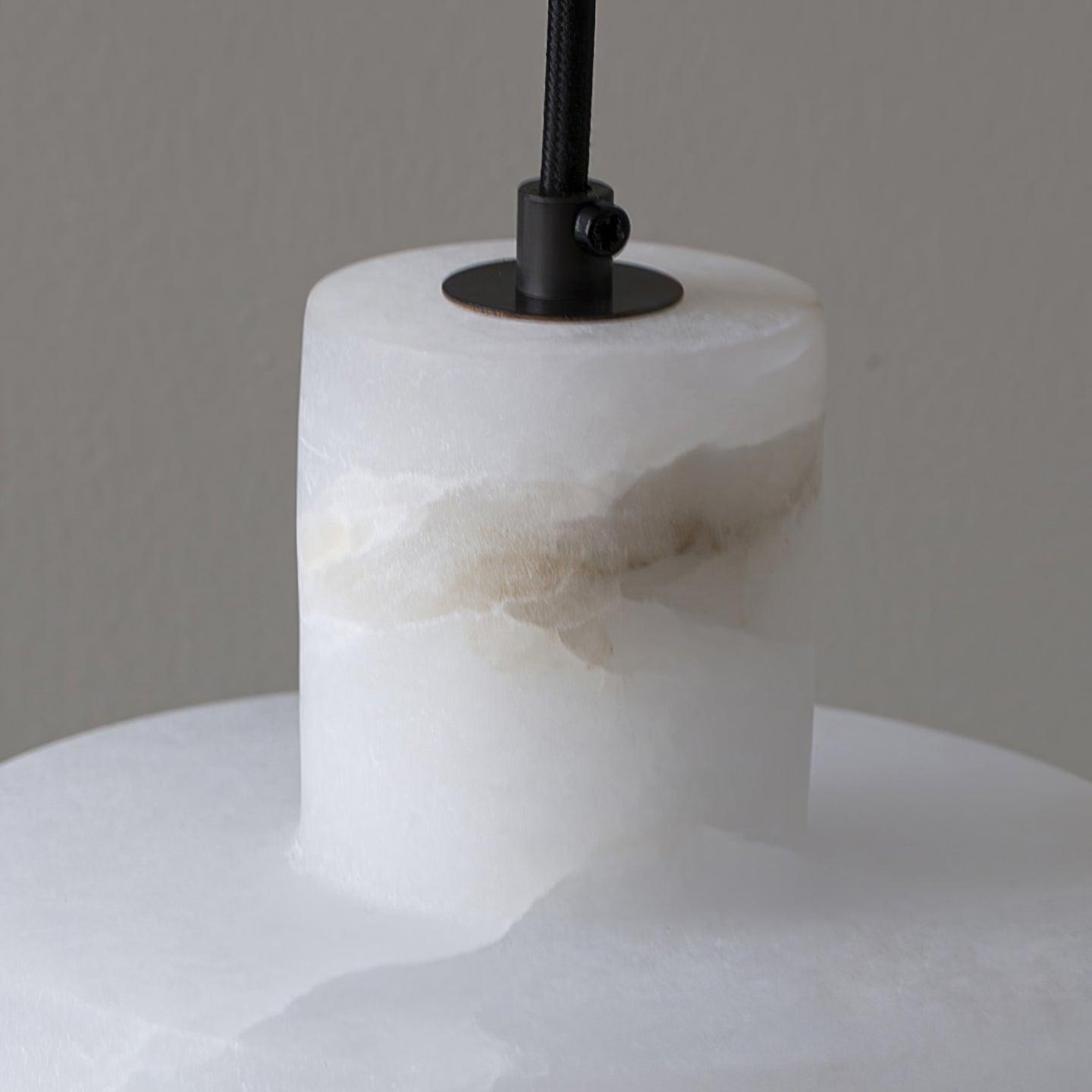 Alabaster Dual Cylindrical Pendant Light With Warm Glow