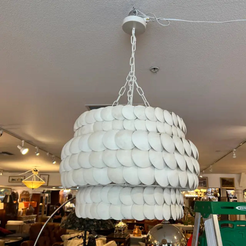 Vintage LED Pendant Lamp Cream Metal Finish For Cozy Living