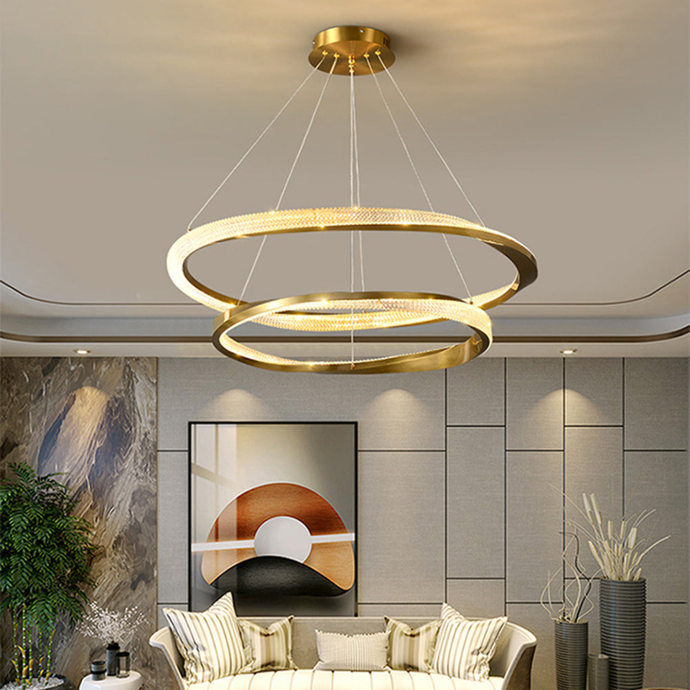 Minimalist Spiral Pendant Light in Gold