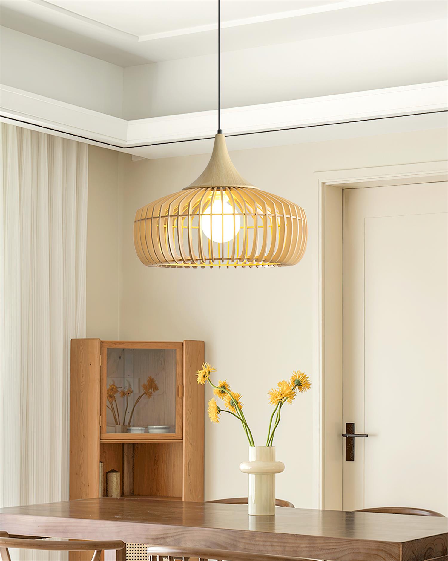 Bamboo Rattan Pendant Light With Warm Ambience
