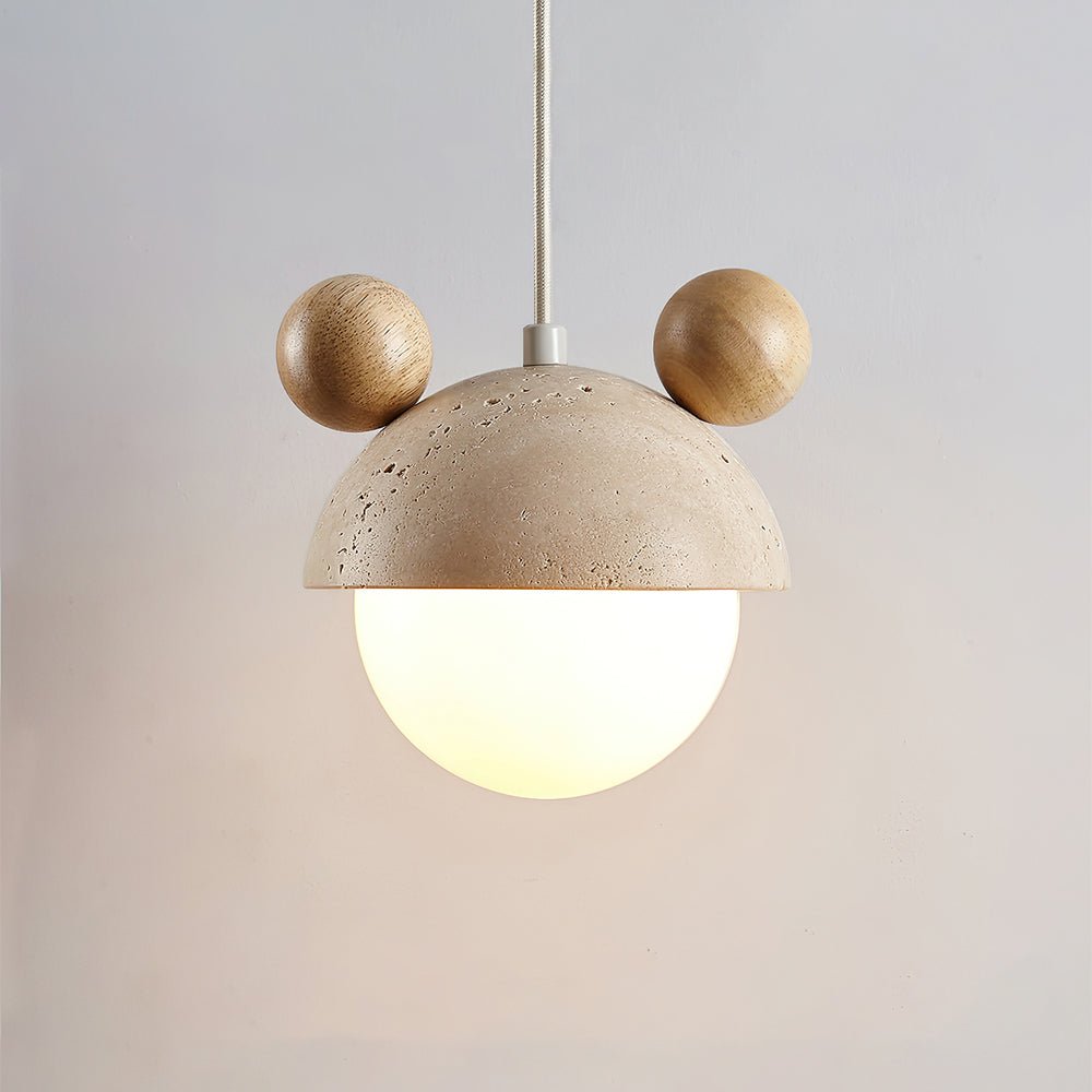 Character Shaped Travertine Pendant Light With Warm Ambience