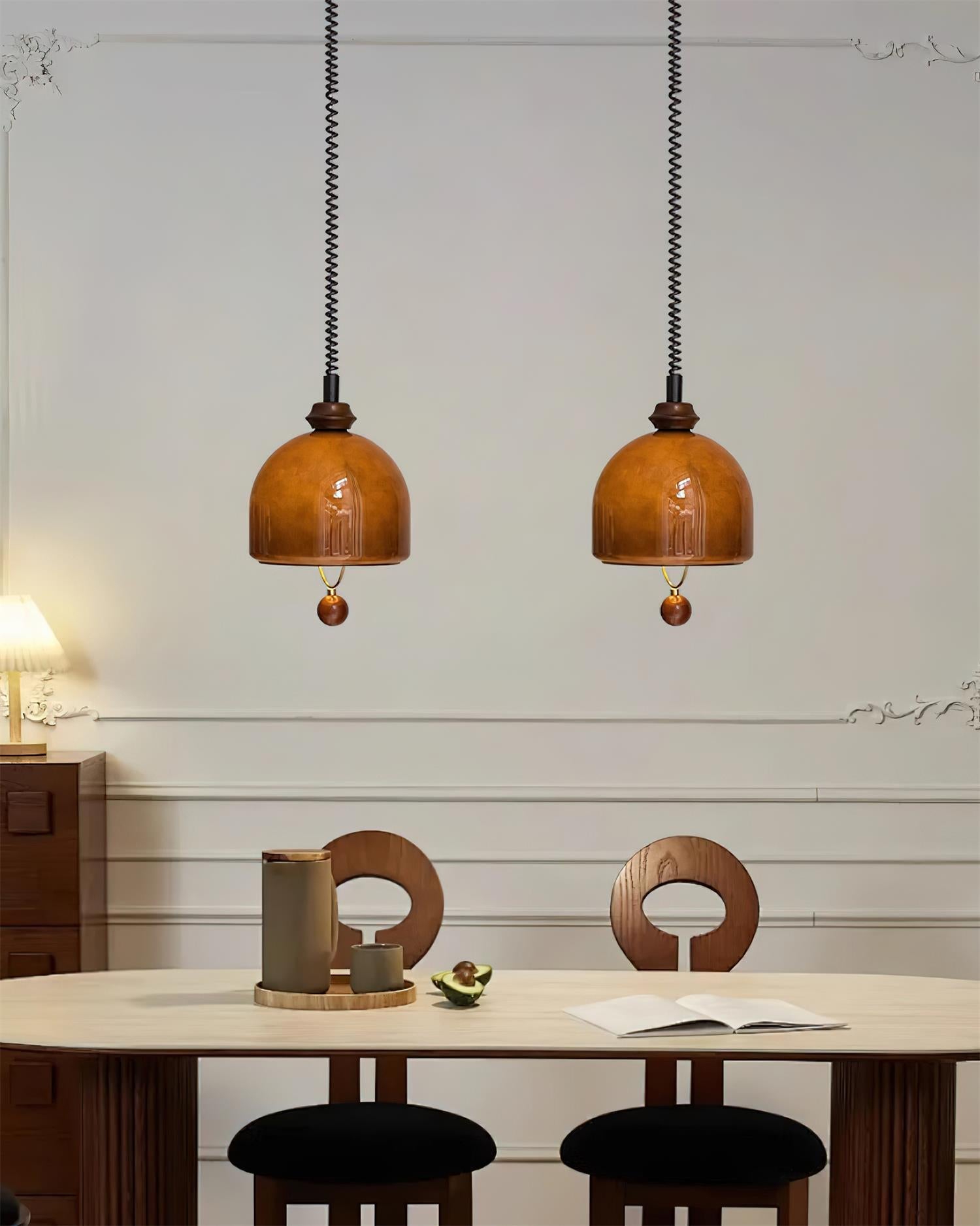 Matte Black Vintage Glass Pendant Light Dimmable