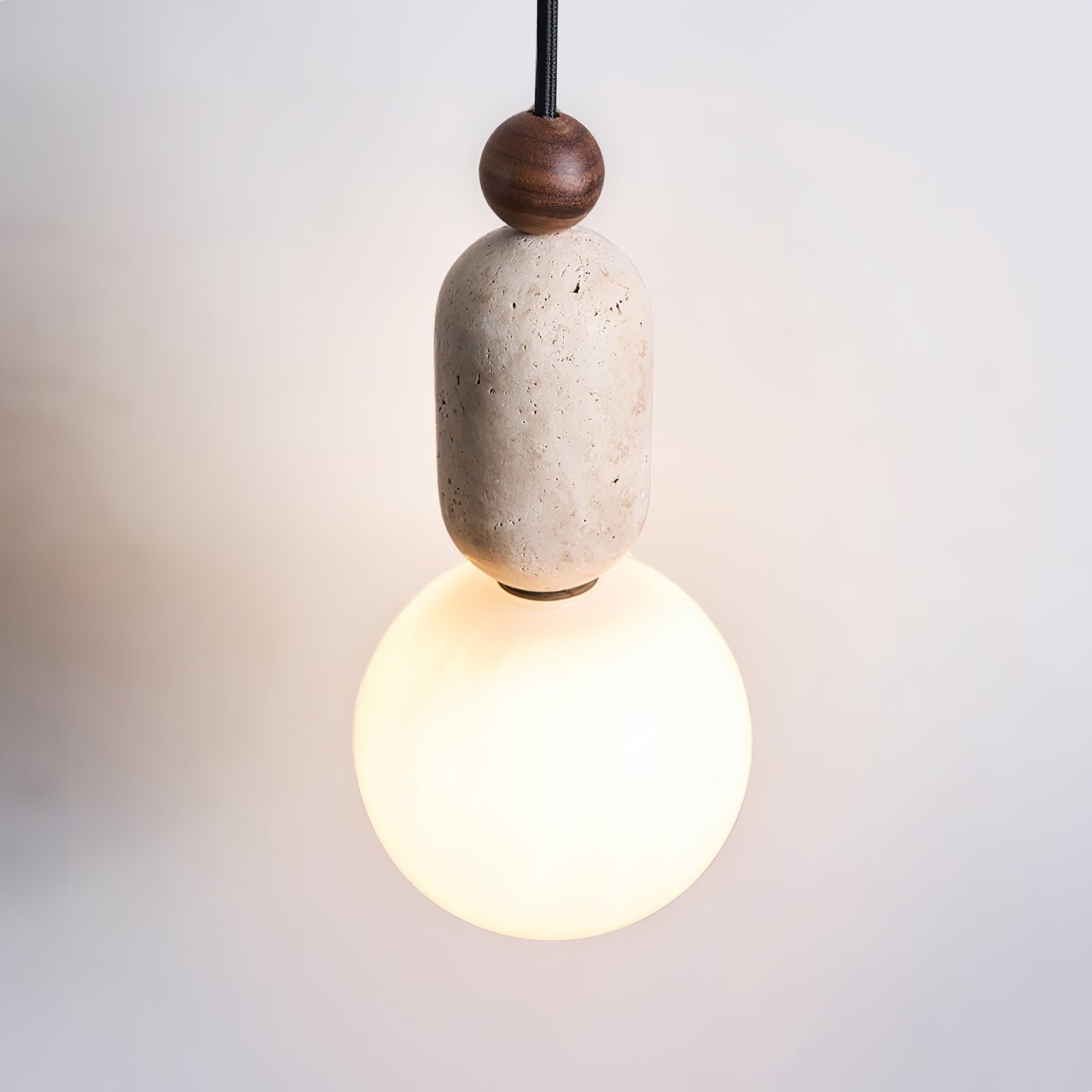 Travertine Pendant Light With Warm Ambient Glow