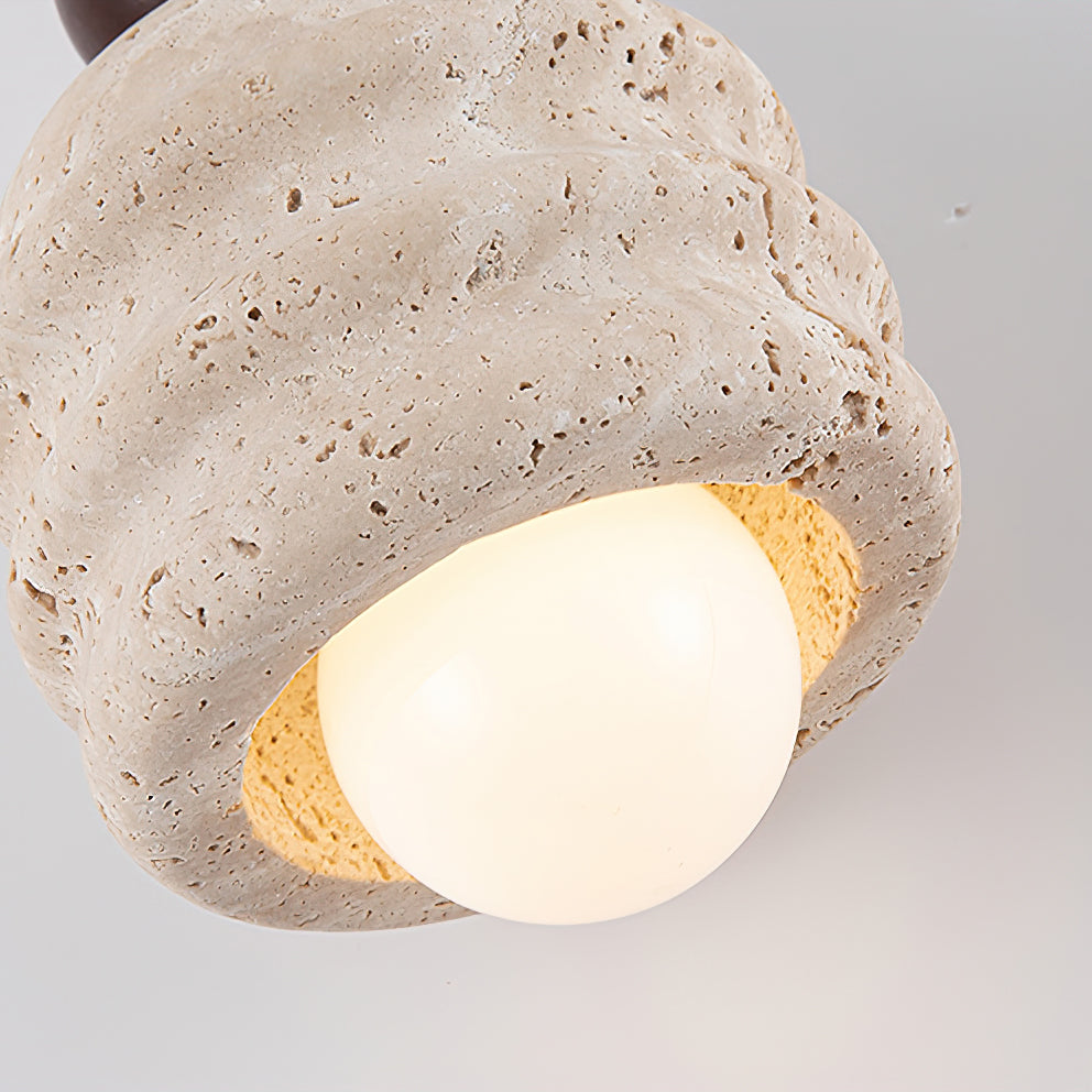 Sculpted Travertine Ripple Pendant Light For Natural Glow