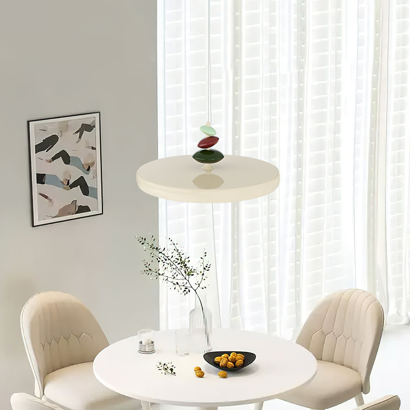 Metal Pendant Lamp With Round Acrylic Shade For Modern Decor
