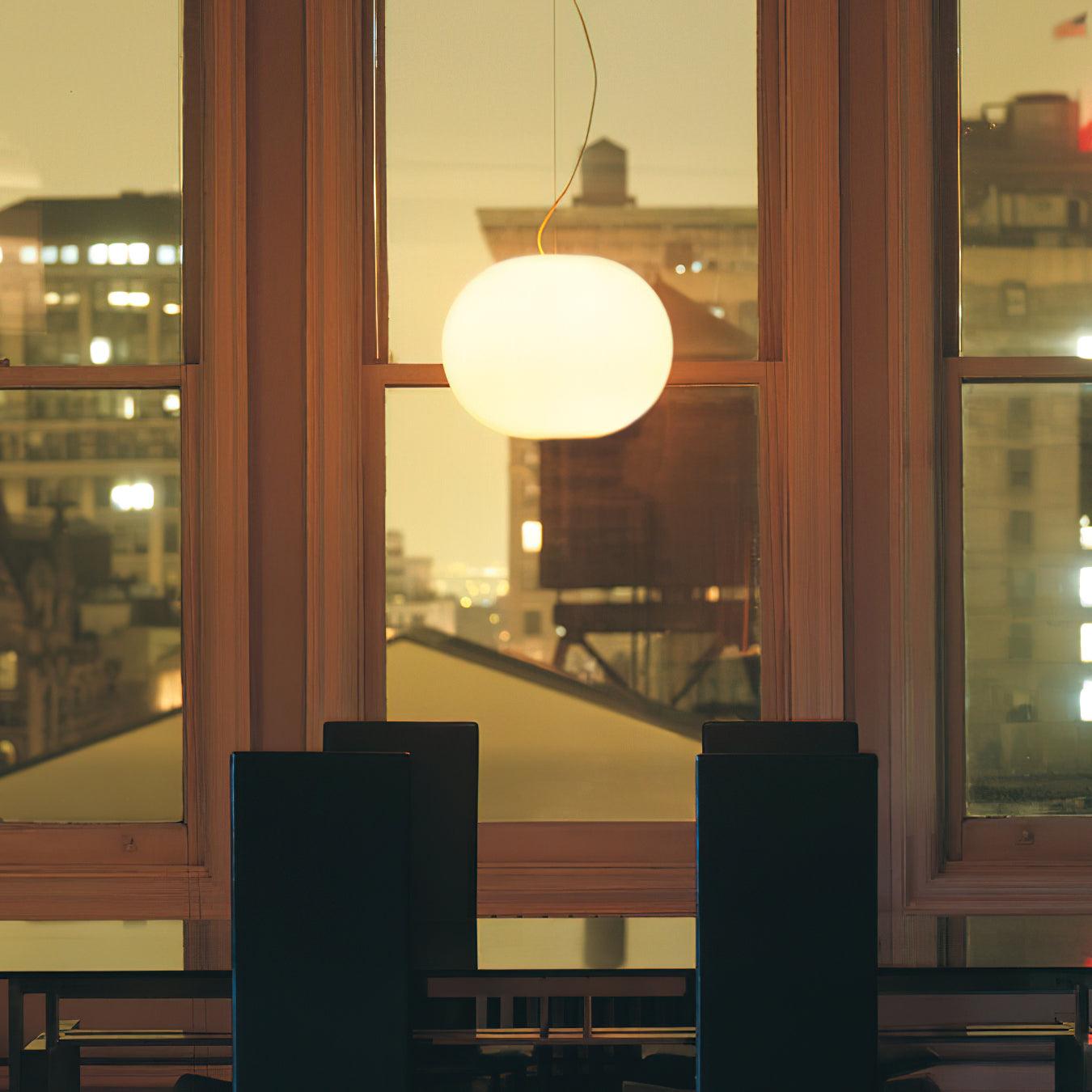 White Glass Globe Pendant Light for Ambient Illumination