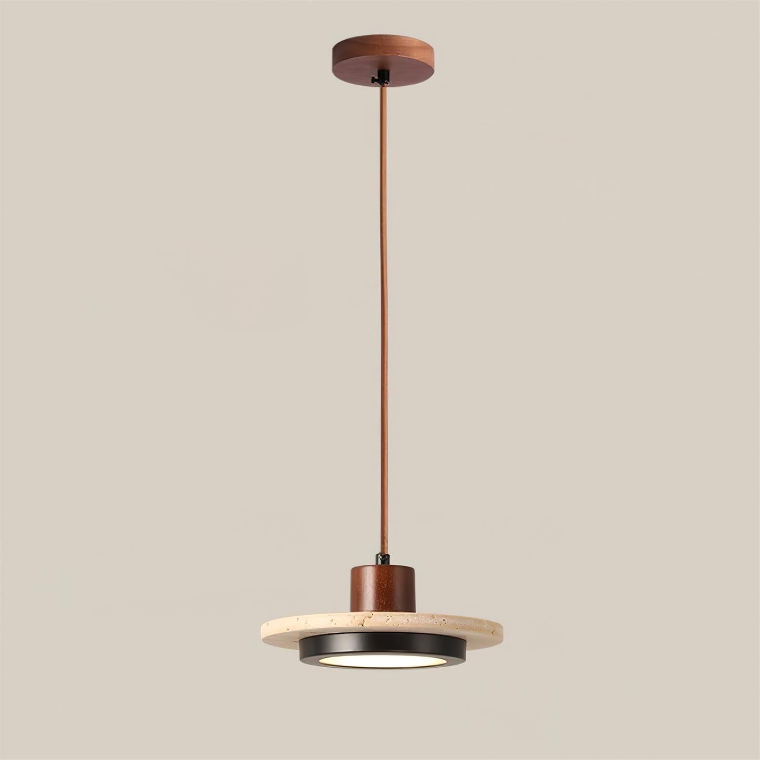 Travertine Led Pendant Light With Dual Color Temperature