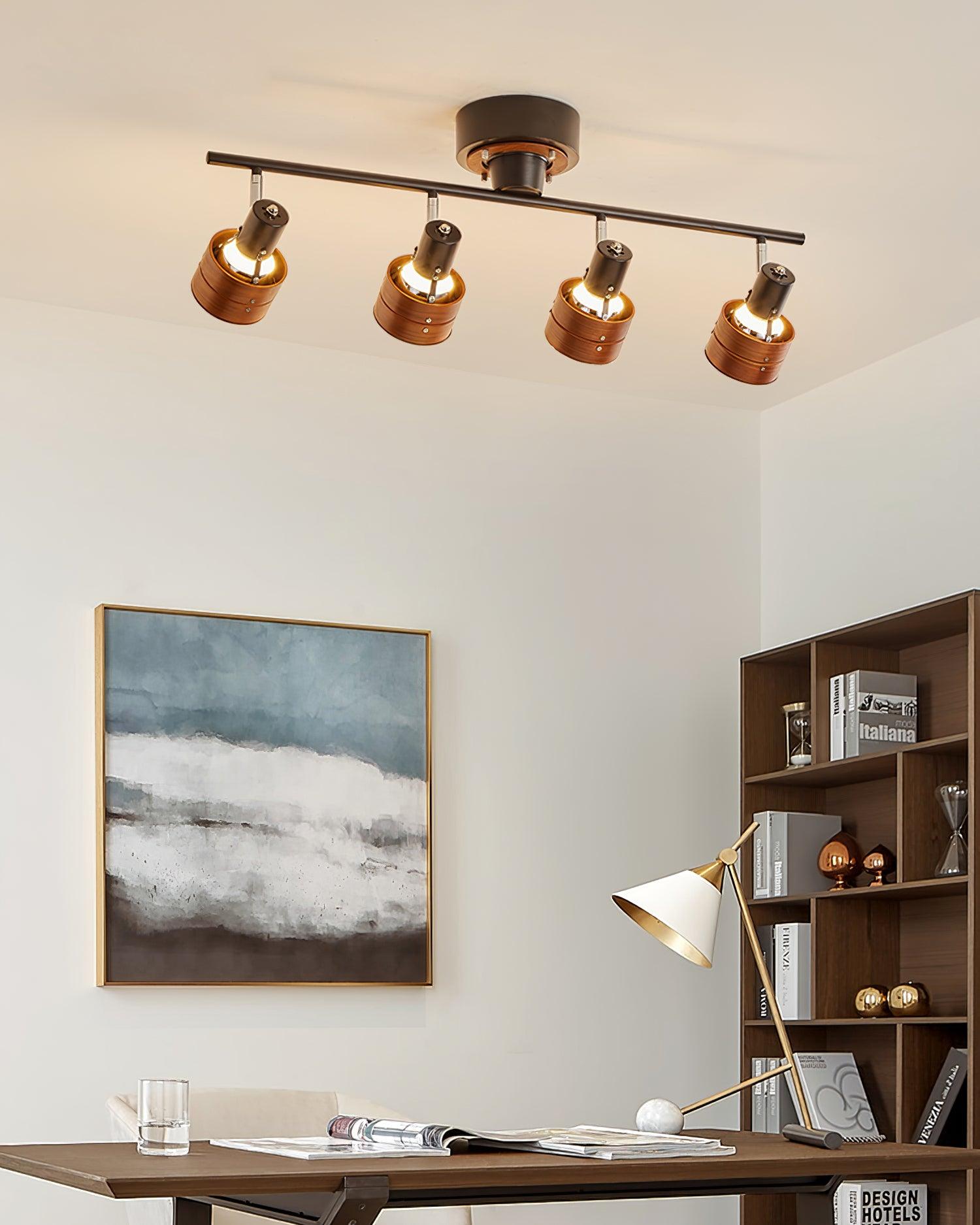 Four Light Adjustable Dimmable Track Spotlight