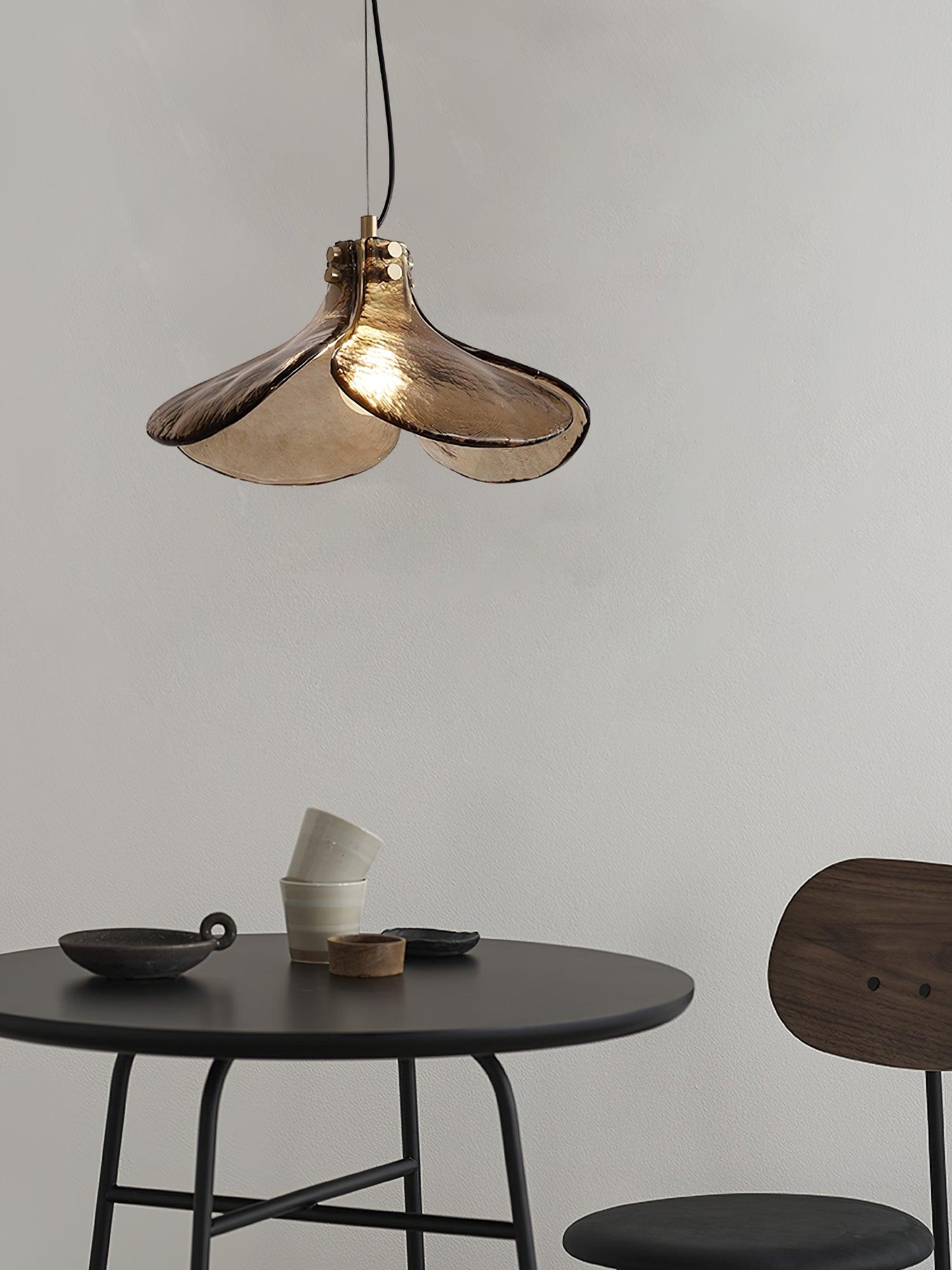 Brass Pendant Light With Glass Shade