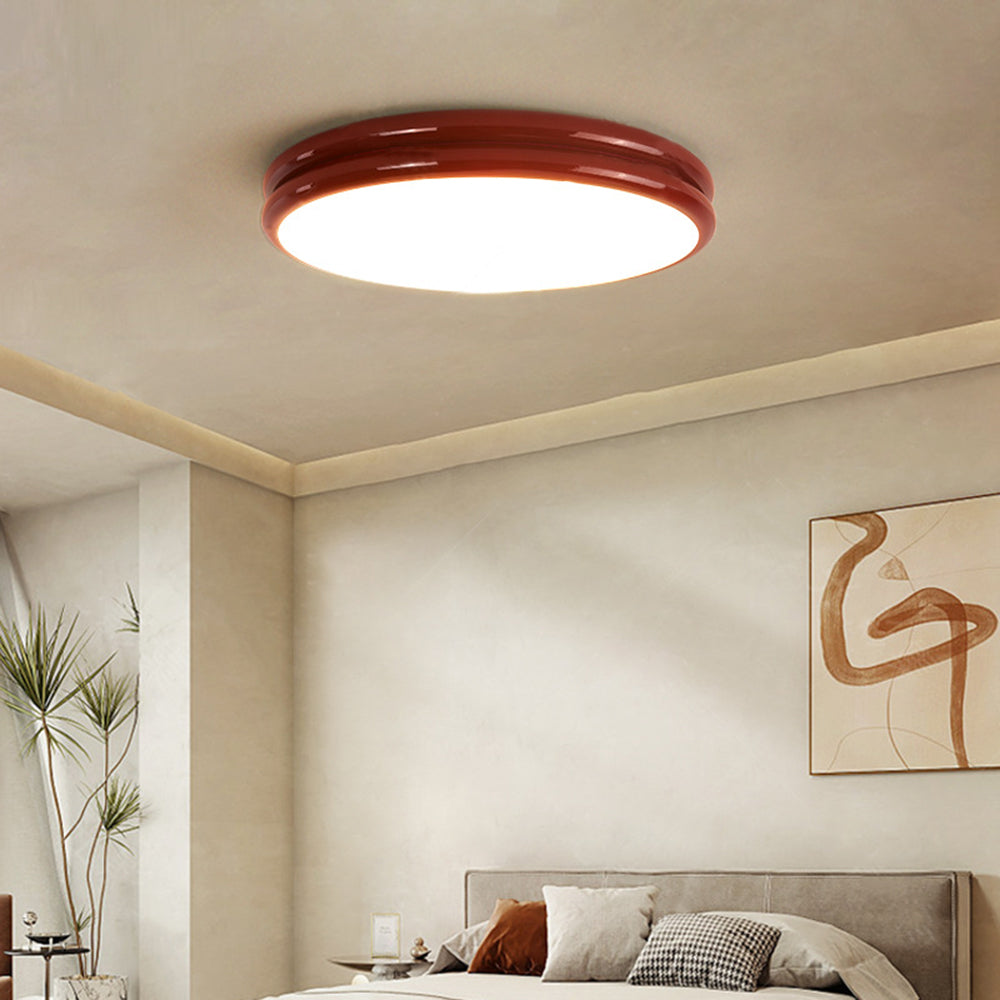 Minimalist Double Layer Flush Mount Ceiling Light With Colourful Finish
