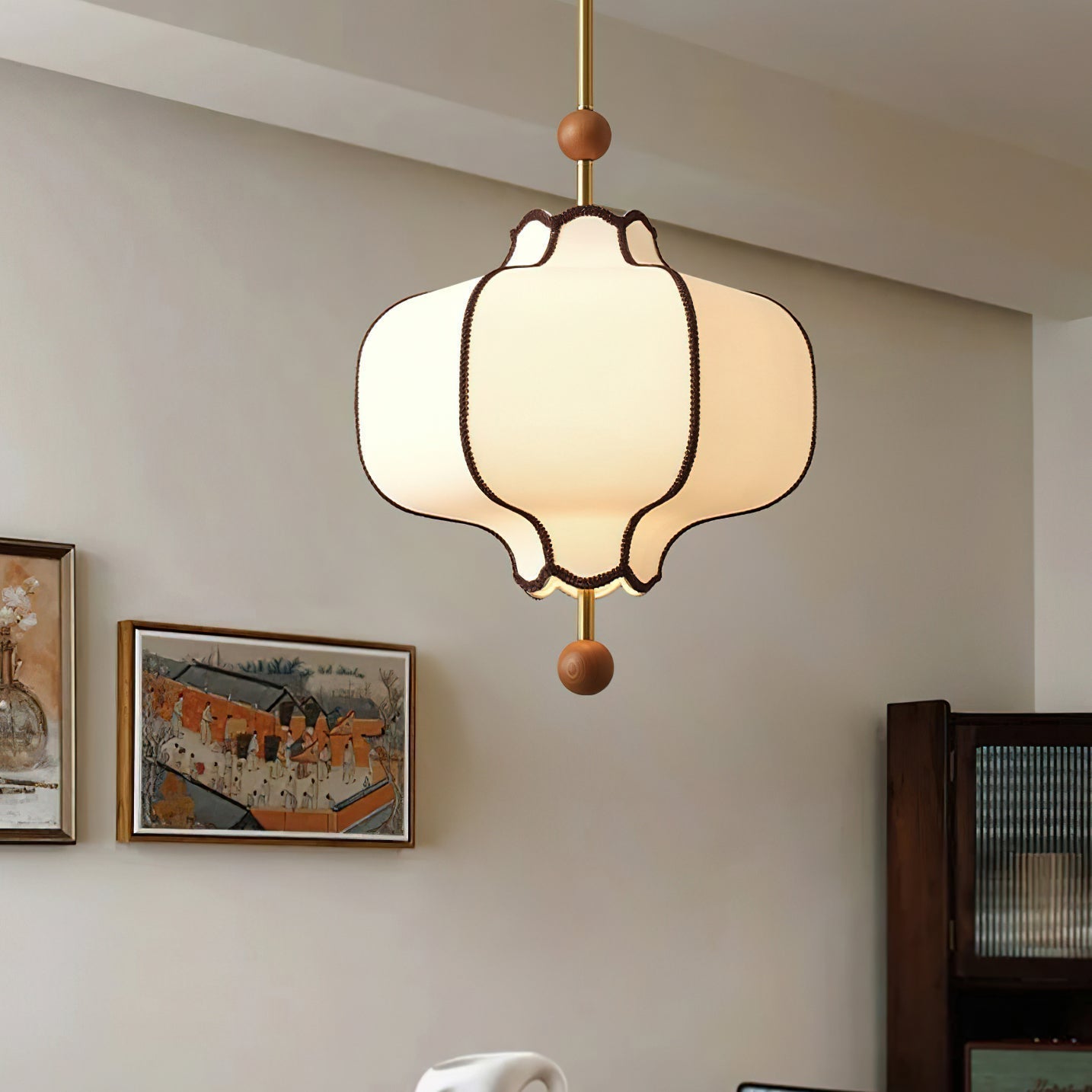 Lantern Fabric Pendant Light With Warm Ambient Glow