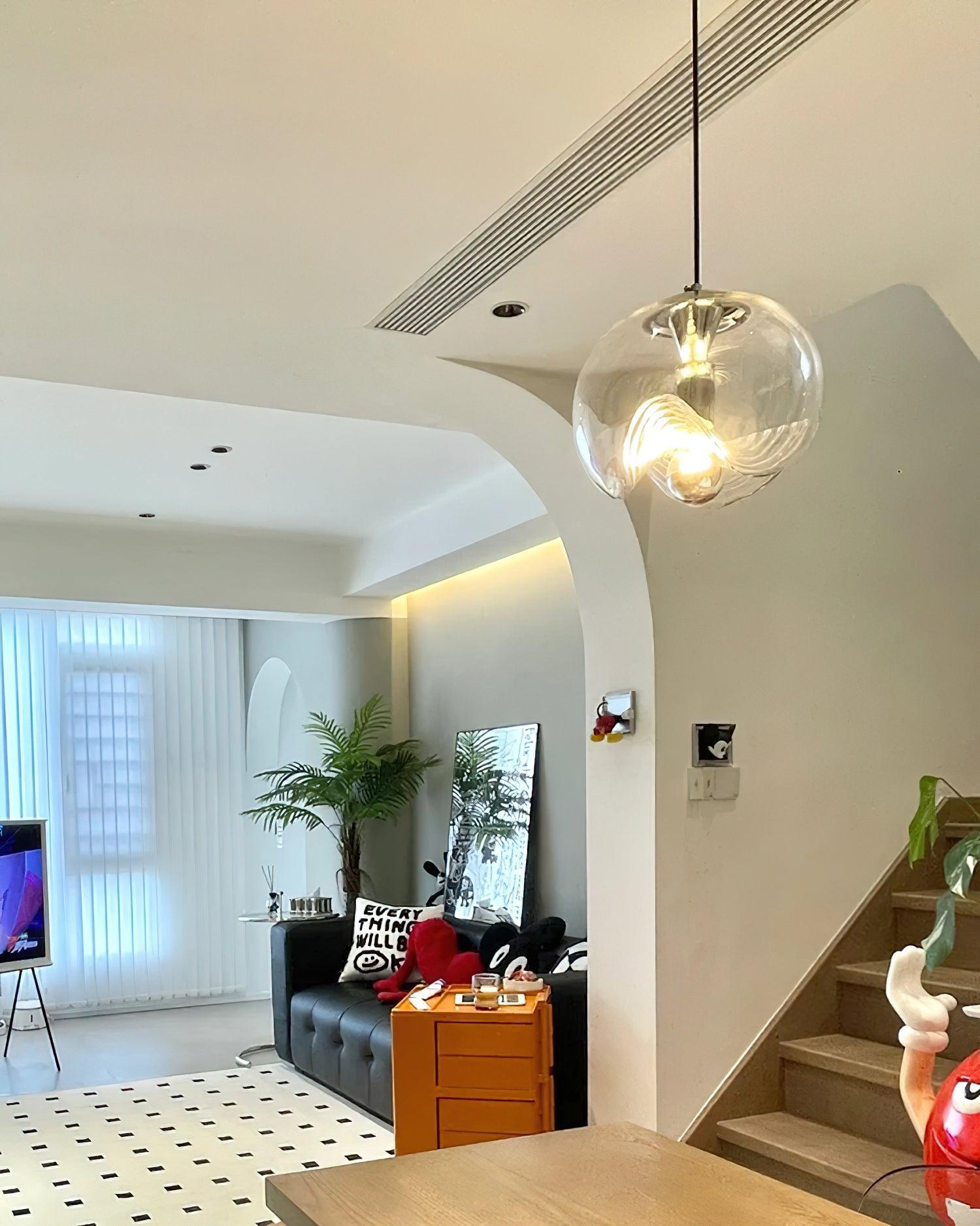 Glass Pendant Light With Three Heads For Ambient Glow