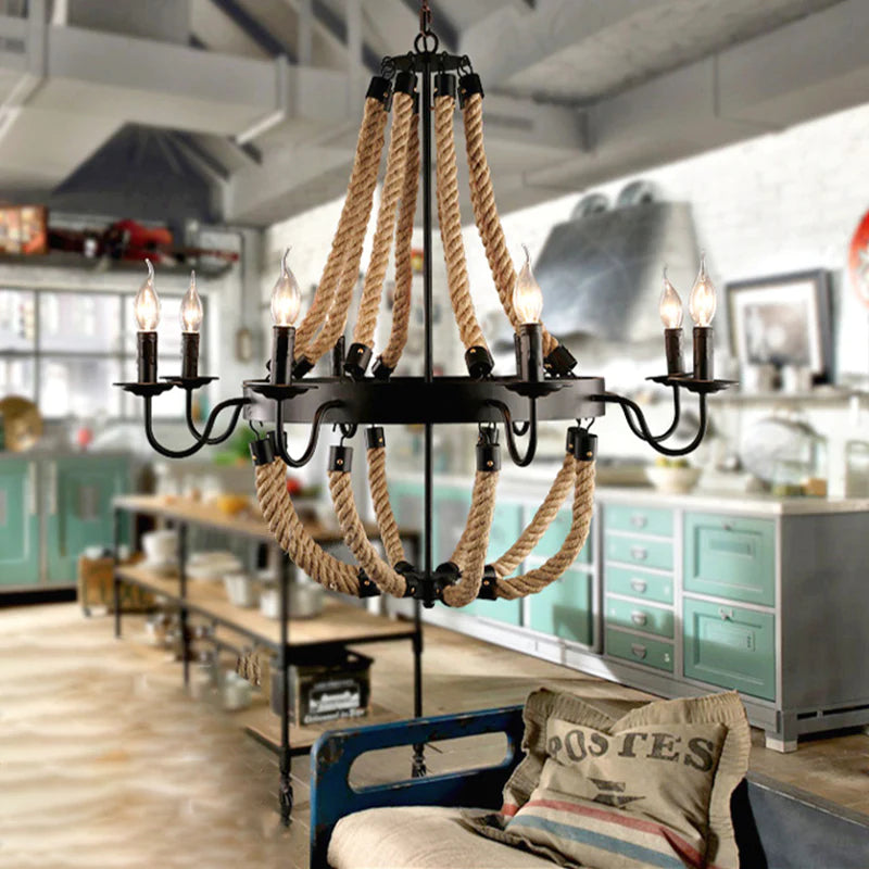 Durable Industrial LED Pendant Light In Matte Black Metal